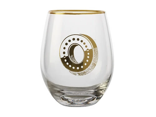 The Letterettes Stemless Glass 500ML O Gift Boxed"" 1 The Letterettes Stemless Glass 500ML O Gift Boxed""