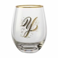 The Letterettes Stemless Glass 500ML Y Gift Boxed""