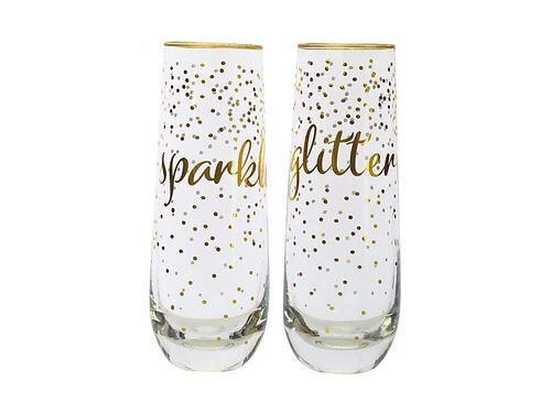 Celebrations Stemless Flute 300ML Set Of 2 Sparkles Glitter Gift Boxed 3 Celebrations Stemless Flute 300ML Set Of 2 Sparkles Glitter Gift Boxed - Image 3