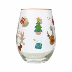 Kasey Rainbow Sparkly Season Stemless Glass 500ML Pink Gift Boxed -homeless mug-shop fk0077 a1
