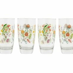 Royal Botanic Gardens Native Blooms Glass Tumbler 400ML Set Of 4 Gift Boxed