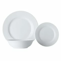 White Basics European Rim Dinner Set 12 Piece