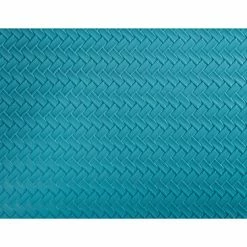 Table Accents Leather Look Placemat 43x30cm Teal Plait