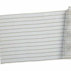 Table Accents Lurex Bamboo Weave Runner 30x150cm White W/Gld