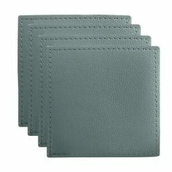 Table Accents Leather Look Cowhide Coaster 10x10cm Set Of 4 Dusk