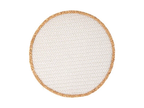 Table Accents Placemat 38cm Round White Natural 1 Table Accents Placemat 38cm Round White Natural