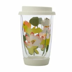 Royal Botanic Gardens Victoria Lotus Double Wall Glass Mug 380ML White Gift Boxed