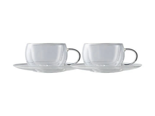 Blend Double Wall Cup & Saucer 80ML Set Of 2 Gift Boxed 1 Blend Double Wall Cup & Saucer 80ML Set Of 2 Gift Boxed