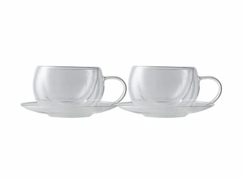 Blend Double Wall Cup & Saucer 270ML Set Of 2 Gift Boxed 1 Blend Double Wall Cup & Saucer 270ML Set Of 2 Gift Boxed