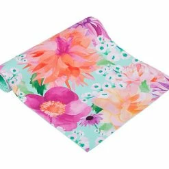 Teas & C's Dahlia Daze Cotton Runner 150x33cm Sky