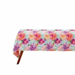 Teas & C's Dahlia Daze Cotton Rectangular Tablecloth 270x150cm Sky
