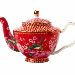 Teas & C's Silk Road Teapot With Infuser 500ML Cherry Red Gift Boxed