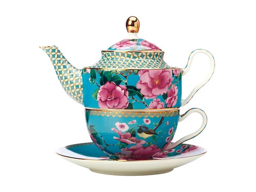 Teas & C's Silk Road Tea For One With Infuser 380ML Aqua Gift Boxed 1 Teas & C's Silk Road Tea For One With Infuser 380ML Aqua Gift Boxed