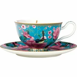 Teas & C's Silk Road Footed Cup & Saucer 200ML Aqua Gift Boxed