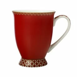 Teas & C's Classic Footed Mug 300ML Cherry Red Gift Boxed