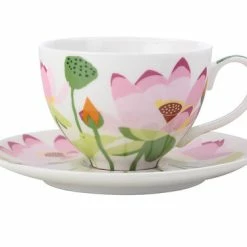Royal Botanic Gardens Victoria Lotus Cup & Saucer 240ML White Gift Boxed
