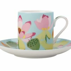 Royal Botanic Gardens Victoria Lotus Demi Cup & Saucer 100ML Mint Gift Boxed