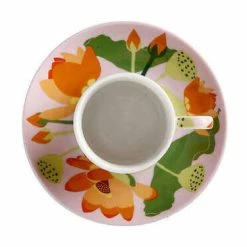 Royal Botanic Gardens Victoria Lotus Demi Cup & Saucer 100ML Pink Gift Boxed -homeless mug-shop hv0194 top 2