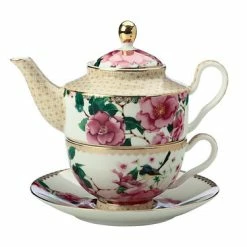 Teas & C's Silk Road Tea For One With Infuser 380ML White Gift Boxed