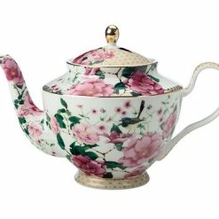Teas & C's Silk Road Teapot With Infuser 1lt White Gift Boxed