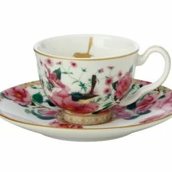 Teas & C's Silk Road Demi Cup & Saucer 85ML Set Of 2 White Gift Boxed