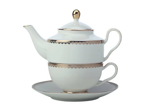 Teas & C's Classic Tea For One With Infuser 380ML White Gift Boxed 1 Teas & C's Classic Tea For One With Infuser 380ML White Gift Boxed