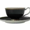 Teas & C's Classic Footed Cup & Saucer 200ML Black Gift Boxed