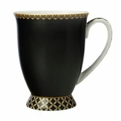 Teas & C's Classic Footed Mug 300ML Black Gift Boxed