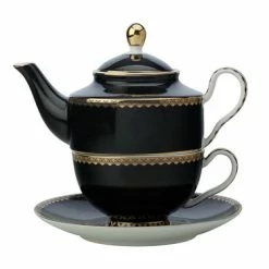 Teas & C's Classic Tea For One With Infuser 380ML Black Gift Boxed