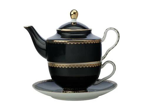 Teas & C's Classic Tea For One With Infuser 380ML Black Gift Boxed 1 Teas & C's Classic Tea For One With Infuser 380ML Black Gift Boxed