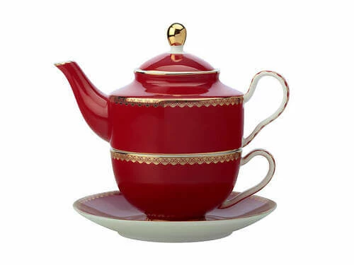 Teas & C's Classic Tea For One With Infuser 380ML Cherry Red Gift Boxed 1 Teas & C's Classic Tea For One With Infuser 380ML Cherry Red Gift Boxed