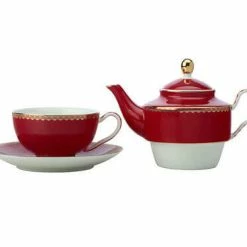 Alternative view of Teas & C's Classic Tea For One With Infuser 380ML Cherry Red Gift Boxed