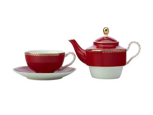 Teas & C's Classic Tea For One With Infuser 380ML Cherry Red Gift Boxed 2 Teas & C's Classic Tea For One With Infuser 380ML Cherry Red Gift Boxed - Image 2