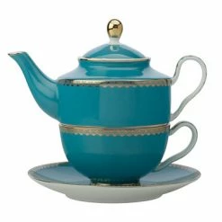 Teas & C's Classic Tea For One With Infuser 380ML Aqua Gift Boxed