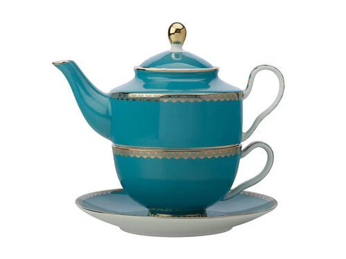 Teas & C's Classic Tea For One With Infuser 380ML Aqua Gift Boxed 1 Teas & C's Classic Tea For One With Infuser 380ML Aqua Gift Boxed