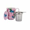 Gabby Malpas Posey Mug With Infuser 340ML Cabbage Roses Gift Boxed