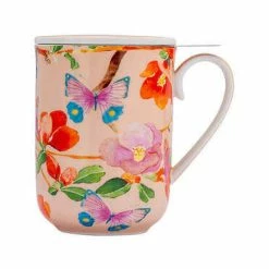 Gabby Malpas Posey Mug With Infuser 340ML Japonica Joy Gift Boxed -homeless mug-shop hv0320 a1