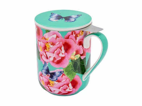 Gabby Malpas Posey Mug With Infuser 340ML Camellia Dreams Gift Boxed 2 Gabby Malpas Posey Mug With Infuser 340ML Camellia Dreams Gift Boxed - Image 2