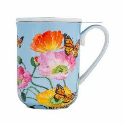 Gabby Malpas Posey Mug With Infuser 340ML Field Of Poppies Gift Boxed -homeless mug-shop hv0324 a1