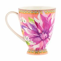 Teas & C's Dahlia Daze Footed Mug 300ML Pink Gift Boxed 5 Teas & C's Dahlia Daze Footed Mug 300ML Pink Gift Boxed -homeless mug-shop hv0359 side