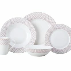 Jewel Rim Dinner Set 20pc Ruby Gift Boxed