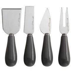 Mezze Cheese Knife Set 4pc Charcoal Gift Boxed