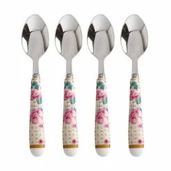 Teas & C's Silk Road Teaspoon Set 4pc White Gift Boxed