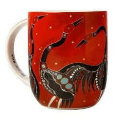 Melanie Hava Jugaig-Bana-Wabu Mug 440ML Brolgas' Symphony Gift Boxed -homeless mug-shop kl0053 1f