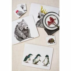 Alternative view of Marini Ferlazzo Birds Of Australia Cork Back Coaster 10.5cm Set Of 4 Gift Boxed