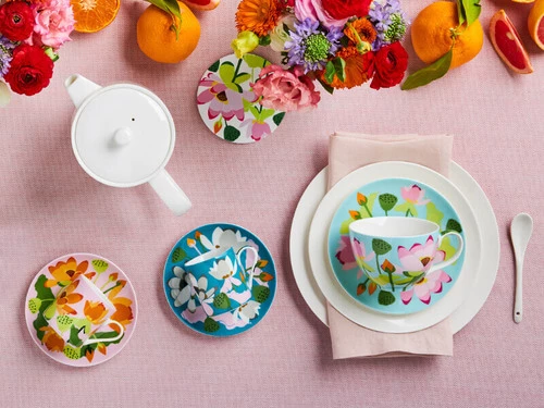 Royal Botanic Gardens Victoria Lotus Ceramic Round Coaster 10cm Set Of 4 2 Royal Botanic Gardens Victoria Lotus Ceramic Round Coaster 10cm Set Of 4 - Image 2