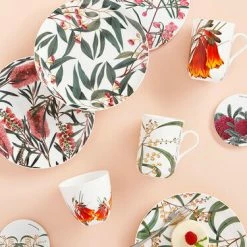 Royal Botanic Gardens Ceramic Round Coaster 9.5cm Wattle -homeless mug-shop maxwell williams royal botanic gardens victoria tableware 2 4