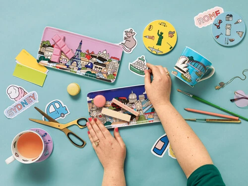 Megan McKean Cities Ceramic Round Coaster 10.5cm Paris 3 Megan McKean Cities Ceramic Round Coaster 10.5cm Paris - Image 3