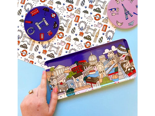 Megan McKean Cities Ceramic Round Coaster 10.5cm Paris 2 Megan McKean Cities Ceramic Round Coaster 10.5cm Paris - Image 2