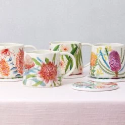 Alternative view of Royal Botanic Gardens Native Blooms Ceramic Coaster 10.5cm Set Of 4 Gift Boxed